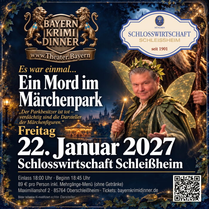 Bayern Krimi Dinner "Ein Mord im Märchenpark" – am 22.01.27